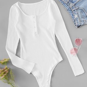 Scoop Neck Ribbed Bodysuit